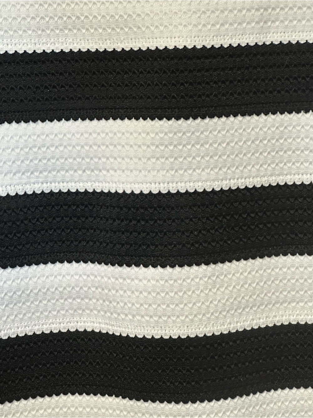Express Skirt Women’s Sz L Black White Stripe Textured Knit Pencil Midi Bodycon - Picture 2 of 9